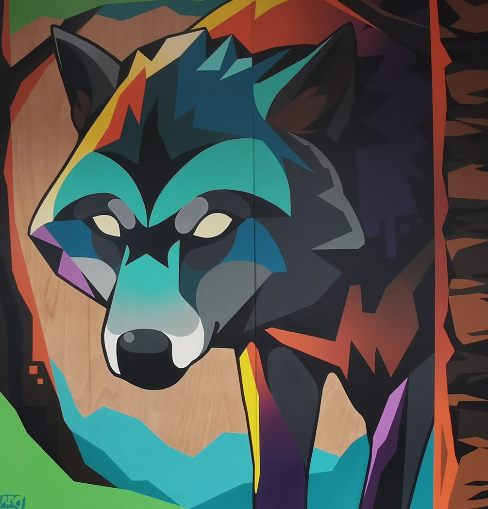 Stylised wolf illustration